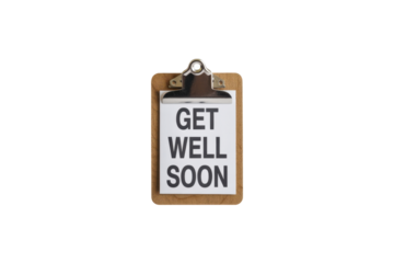 Get well soon message on clipboard