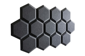 Gray acoustic hexagon panels