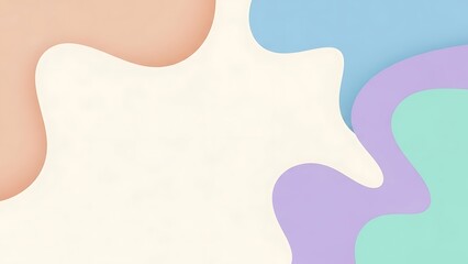 An artistic arrangement of soft pastel-colored organic shapes with gentle curves, providing a calm and inviting background.