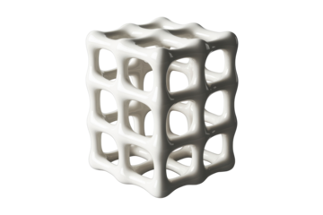 Modern White Ceramic Cube