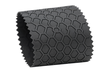 Textured dark gray honeycomb rubber material
