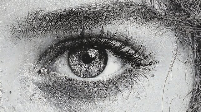 Realistic detailed eye art high resolution picture