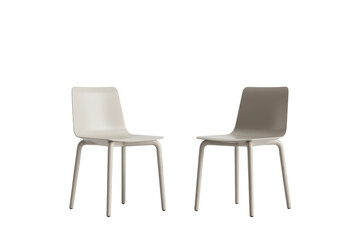 Fototapeta premium Two minimalist modern chairs, neutral color