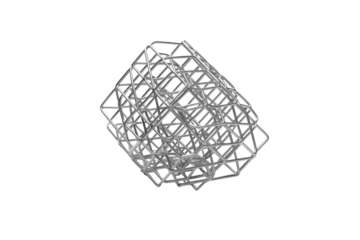 Wireframe geometric cube structure