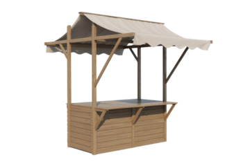 Wooden Market Stall with Awning