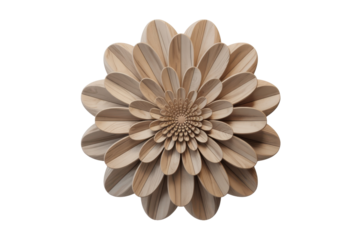 Wooden Flower Medallion Ornament