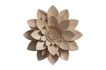 Wooden Flower Rosette Decoration