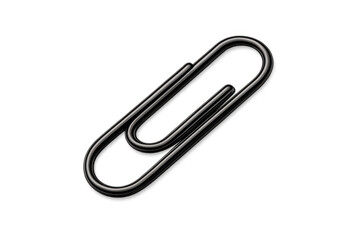Black wire paperclip holding documents together, providing organization and attachment for office stationery items