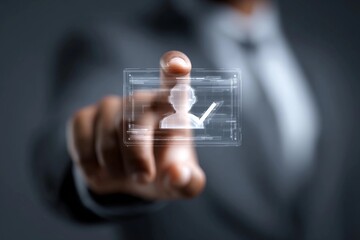 Virtual identification and digital tools in a business setting during modern office hours