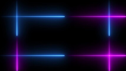 Neon lights glowing futuristic trendy red color seamless neon light line technology motion background. Neon lights blinking lines moving animation Abstract glowing rainbow color neon lines - Powered by Adobe