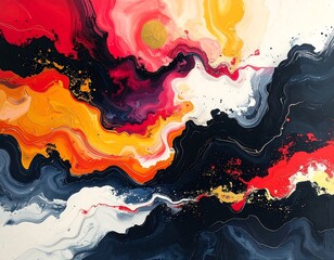 Vibrant Abstract Art with Fluid Shapes.