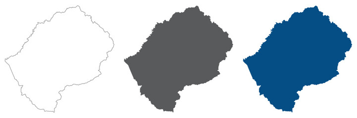 Obraz premium Lesotho map set. Map of Lesotho plain set.