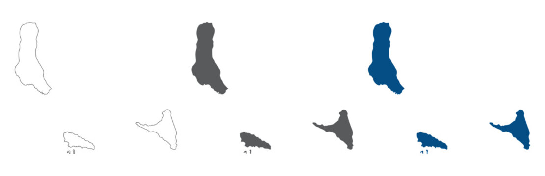Comoros map set. Map of Comoros plain set.