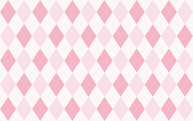 Fototapeta premium Argyle pattern seamless background in light pink for women fashion and baby clothing