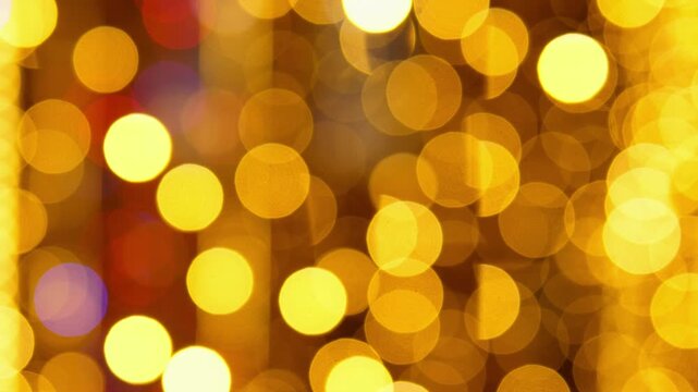 Yellow Bokeh Golden Bokeh Curtain, Party Lights Glow With Vibrant Upbeat Energy And Rhythmic Motion Dense OutOfFocus Orbs Form Festive Backdrop Ideal For Event Promos, Concert Visuals, DJ