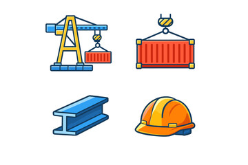 Fototapeta premium Construction industry icons set