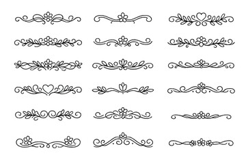 Obraz premium Collection of ornate floral and heart dividers