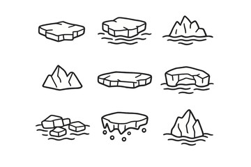 Collection of Simple Iceberg Illustrations © Andrei