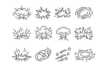 Explosion and Comic Book Sound Effect Icons © Andrei