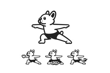 Fototapeta premium Cute French Bulldog Doing Yoga Poses