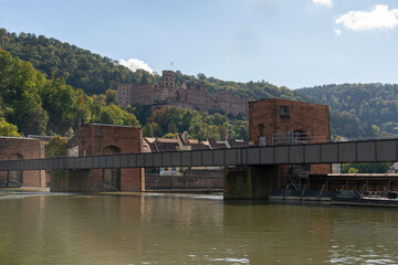 Heidelberg Dam and Lock Germany.Dam and lock system on the Neckar River. Heidelberg, Germany.
