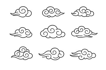 Set of Traditional Asian Clouds