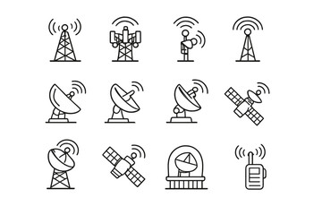 Fototapeta premium Communication Technology Icons Set