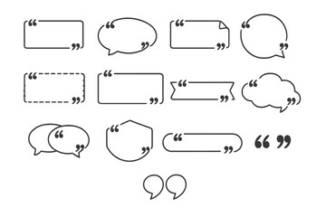Obraz premium Collection of quote bubble and text box outlines