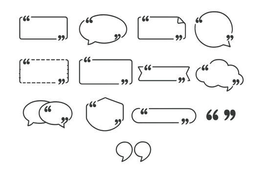 Collection of quote bubble and text box outlines