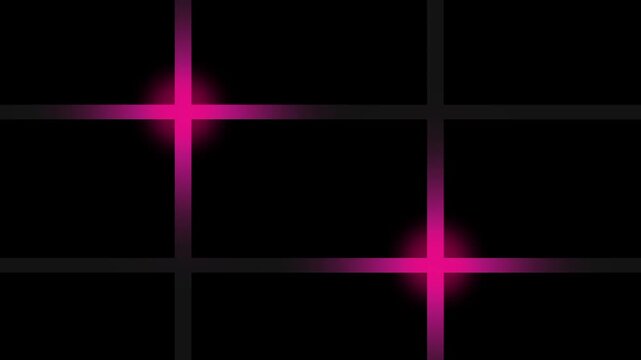 Two brilliant magenta stars glow intensely at different points on a faint dark gray grid background