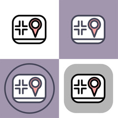 This versatile icon set depicts a location pin on a map- perfect for apps- websites- or any project related to navigation- GPS- or direction finding. The various styles offer design flexibility.