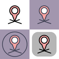 This versatile location pin icon set offers four design variations- perfect for apps- websites- or branding related to navigation- GPS- or mapping. The simple- clean design ensures readability.