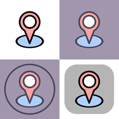 This versatile location pin icon is perfect for maps- navigation apps- and geolocation services. Its clean design and multiple variations ensure seamless integration into any project.