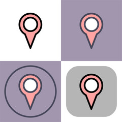 This versatile location pin icon is perfect for maps- navigation apps- and GPS systems. Its clean design and multiple variations make it ideal for various digital projects.