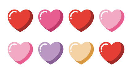 set of heart shaped balloons