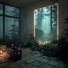 Room merging nature fantasy concept high resolution picture