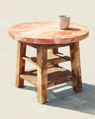 Round wooden furniture design high resolution picture