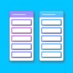Minimal Mobile App UI Cards Layout with Blank Interface Screens and Copy Space