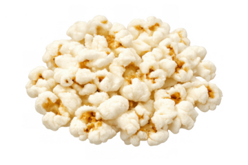 Fluffy popcorn pile for movie nights and snacks, a classic treat with a transparent background