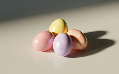 Happy easter sunday eggs colorful easter eggs on a table