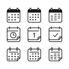 Calendar Icon Set Vector Design.