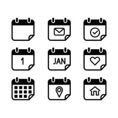 Calendar Icon Set Vector Design.