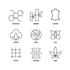 Fabric Type Icon Set Vector Design.
