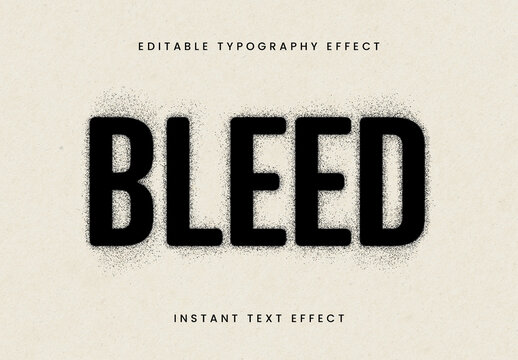 Black Ink Dots Ink Bleed Text Effect Spray Bold Font
