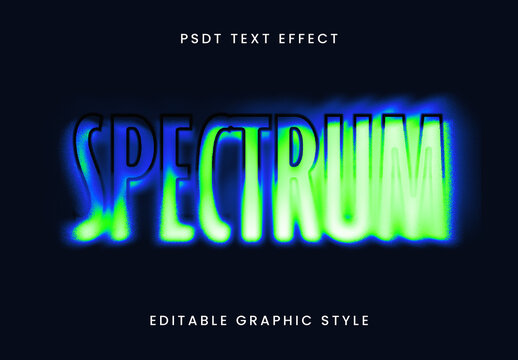 Blue And Green Radioactive Blur Text Effect Glow Toxic Font