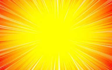 Fototapeta premium Comic cartoon abstract background with halftone pattern lines.