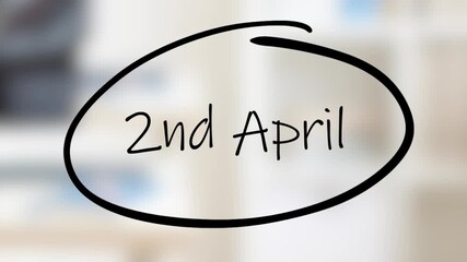 2nd April Handwriting using black marker on glass