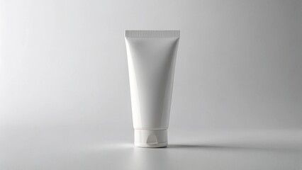White mockup face cream tube refillable look, blank surface, sustainable packaging presentation