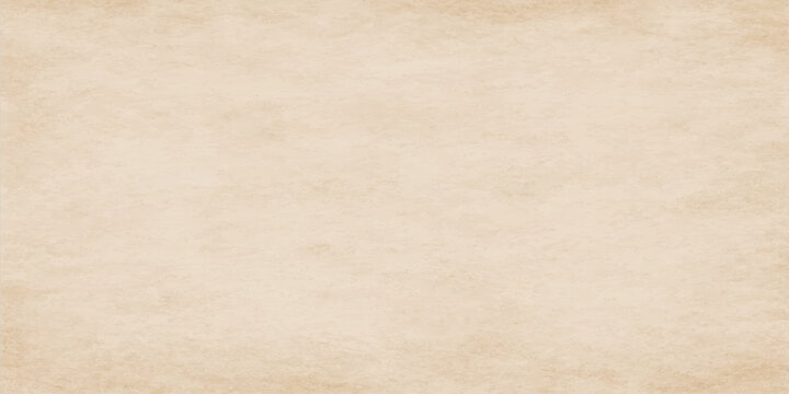 Antique aged parchment background features a blank vintage paper texture with a brown grunge cardboard pattern and rough beige material surface. brown vintage paper background with grunge and stained 