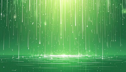 Green Rainy Day with Light Shining Through.